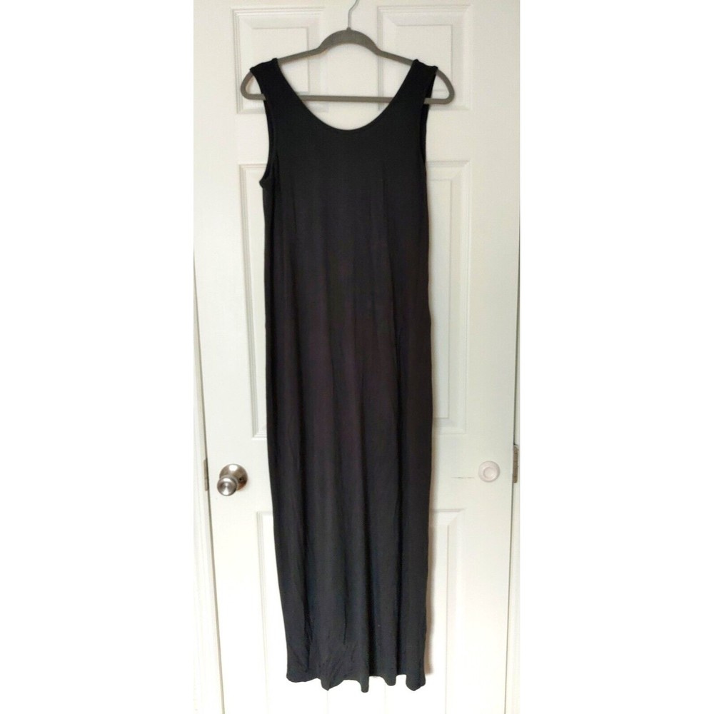 Armani Exchange Women's Dress Black Long Oversized Medium Cotton